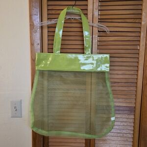 NWT Avenue Vintage Green Transparent Mesh Tote Bag